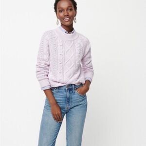 J. Crew Lilac Cable-Knit Crewneck Sweater